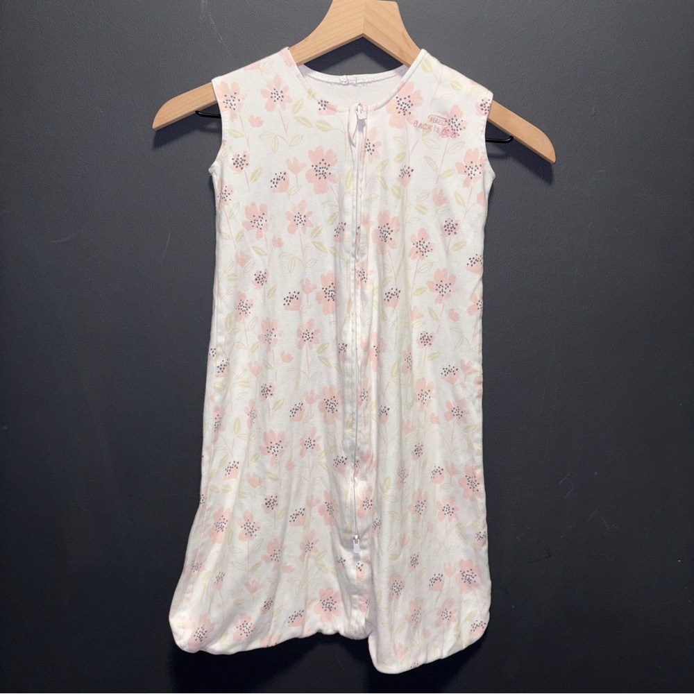 Halo SleepSack Wearable Blanket  Floral Pink and White Medium 6-12m